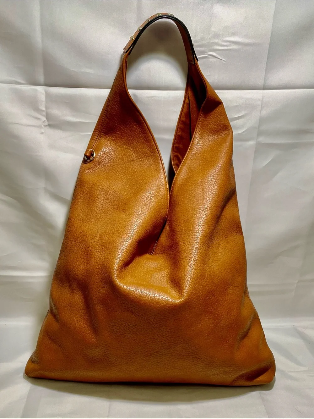 Steve Madden Cognac Pebbled Leather Hobo Shoulder Bag